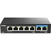 D-Link 7-Port 2.5GB Unmanaged Gaming Switch with 2 x 2.5G, 5 x 10/100/1000 Mbps - Multi-Gig, Network, Fanless, Plug & Play (D