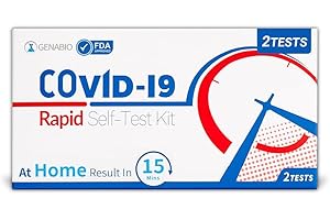 COVID-19 Home Test Kit, 2 Pack 15 Minute Results, Antigen Rapid Self-Test Non-Invasive Short Nasal Swab, Easy to Use, Reimbur