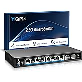 10 Port 2.5Gb Unmanaged Ethernet Switch with 8* 2.5G Base-T Ports, 2* 10G SFP+ Ports. GiGaPlus 2.5Gbps Network Switch for 2.5