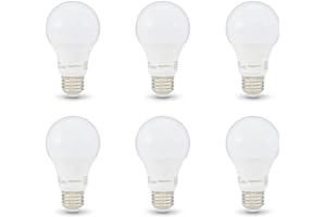 Amazon Basics A19 LED Light Bulb, 40 Watt Equivalent, Energy Efficient 6W, E26 Standard Base, Soft White 2700K, Non-Dimmable,