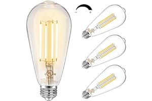 DAYBETTER 4 Pack Vintage LED Edison Bulbs, E26 Led Bulb 60W Equivalent, Dimmable Led Light Bulbs, High Brightness 800 LM Warm