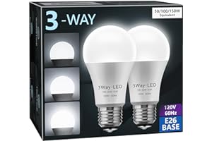 LED Light Bulbs, 𝟑 𝐖𝐚𝐲 𝐋𝐄𝐃 𝐋𝐢𝐠𝐡𝐭 𝐁𝐮𝐥𝐛𝐬 50 100 150W Equivalent, Briignite 3 Way Light Bulbs, Three Way A19 Li