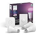 Philips Hue Smart Light Starter Kit Old Version - Includes (1) Bridge, (1) Smart Button and (3) Smart 60W A19 LED Bulb, White