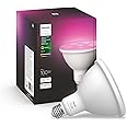 Philips Hue Smart 100W PAR38 LED Bulb - White and Color Ambiance Color-Changing Light - 1 Pack - 1300LM - E26 - Outdoor - Con