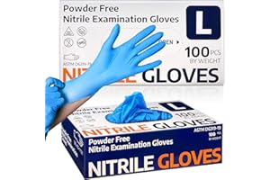 Supmedic Medical Nitrile Exam Gloves, Latex-Free & Powder-Free Non-Sterile Food Safe Cleaning Disposable Glove, 100 Pcs