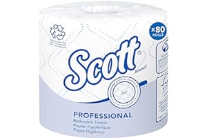 Scott Professional 100% Recycled Fiber Standard Roll Toilet Paper (13217), with Elevated Design, 2-Ply, White, Individually w