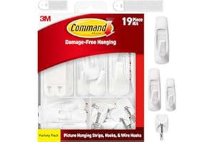 Command Variety Pack, Picture Hanging Strips, Wire Hooks and Utility Hooks, Damage Free Hanging Variety Pack for Up to 19 Ite