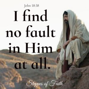 "I find no fault in Him at all." John 18:38