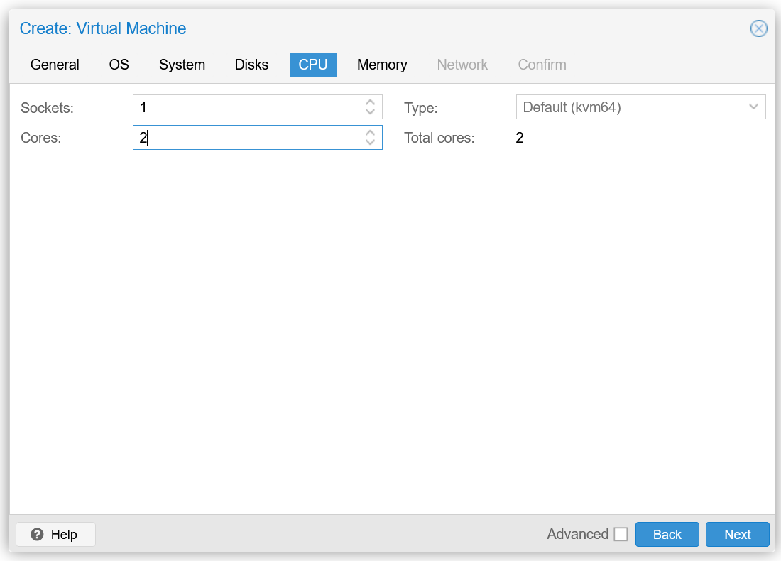 homelab proxmox create cpu