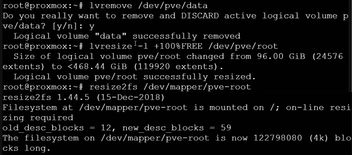 Proxomox-Increase-Storage-Shell-commands