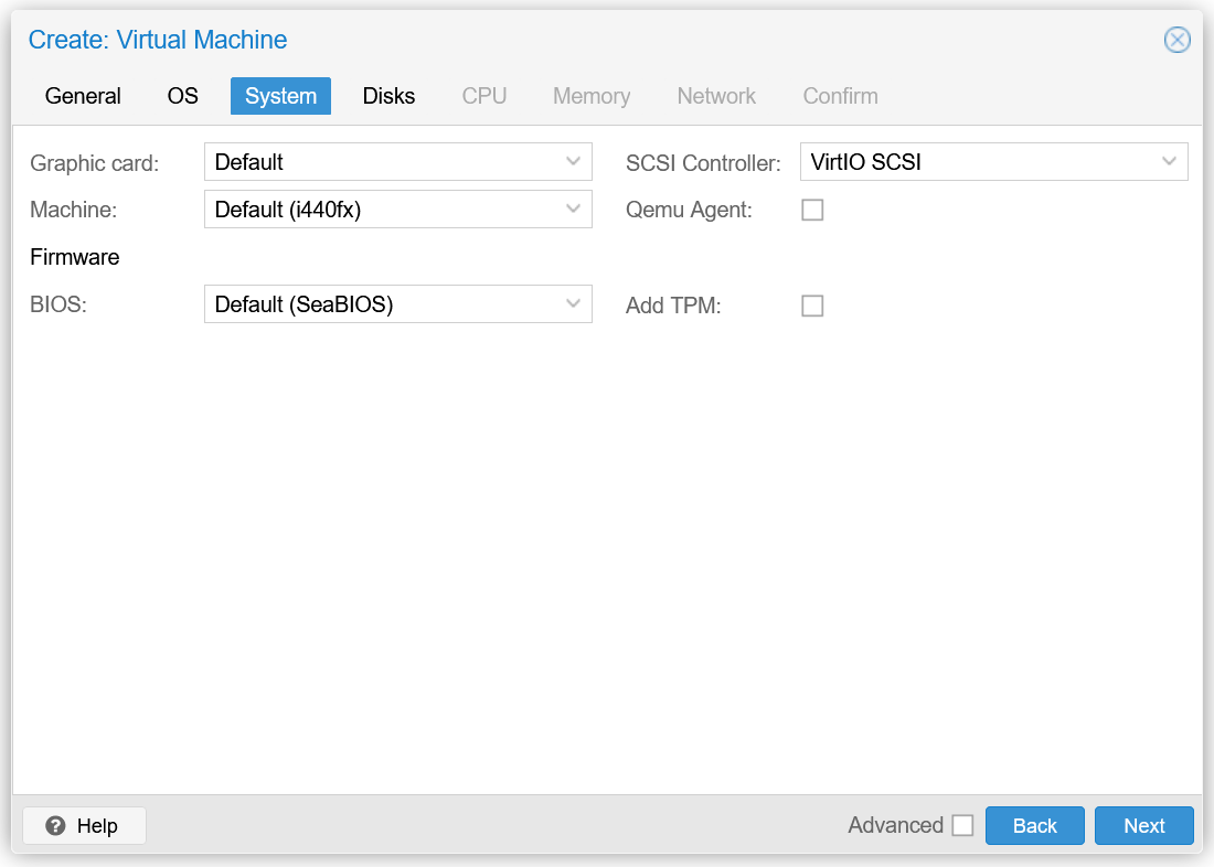 homelab proxmox create system