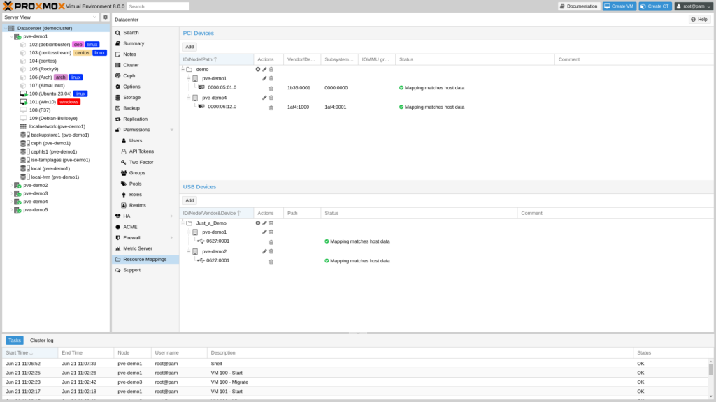 Proxmox VE 8.0 Resource Mappings