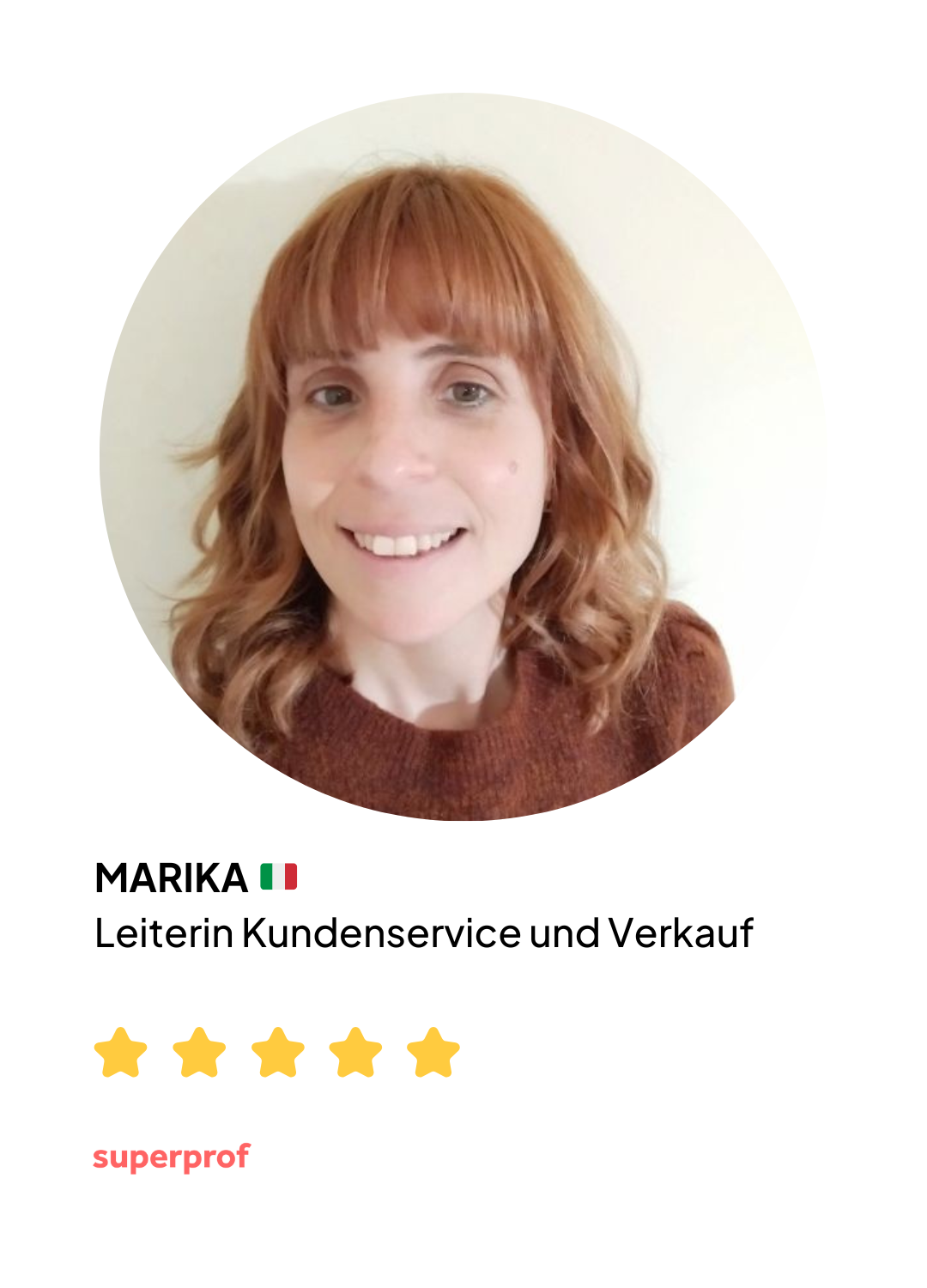 Marika - Leiterin Kundenservice und Verkauf bei Superprof