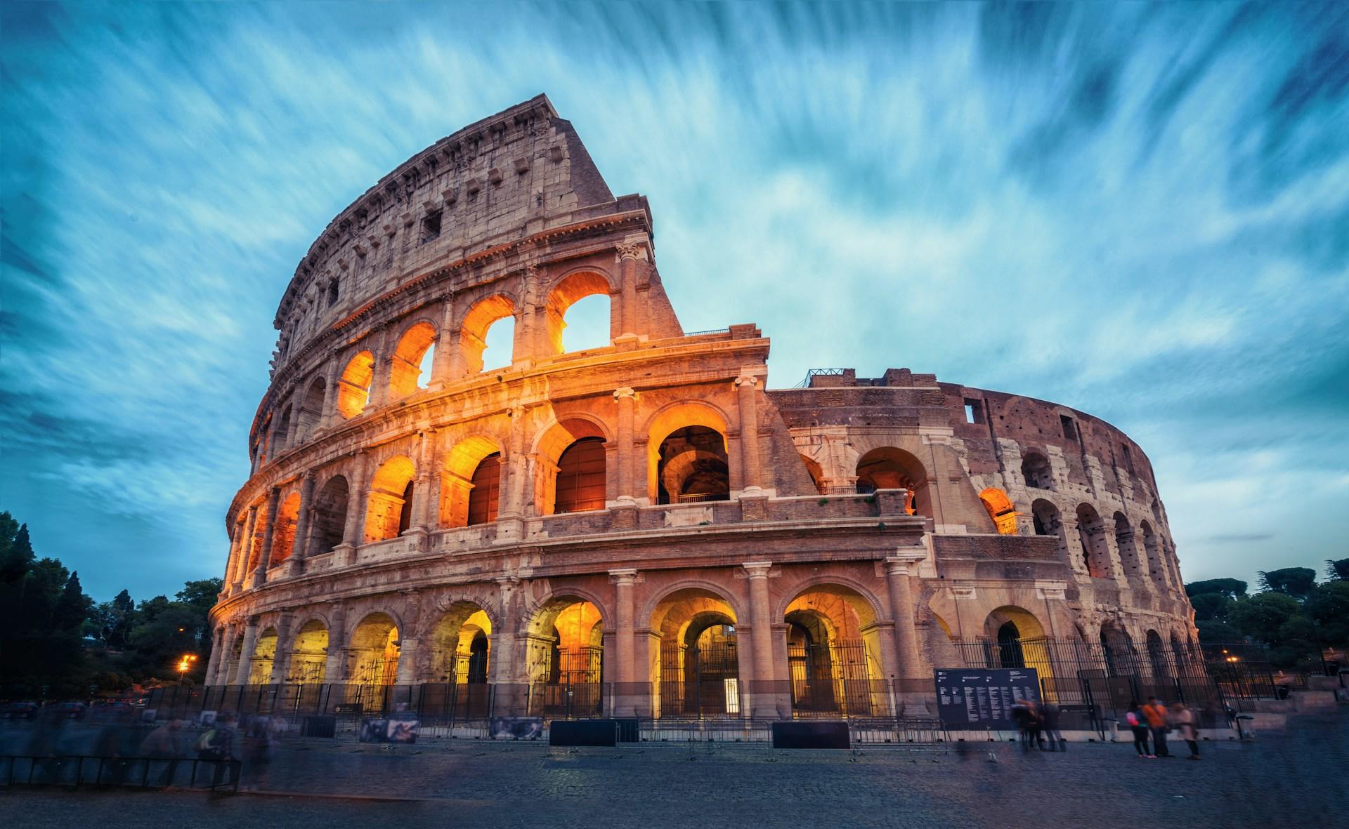 coliseo de roma italia toma de larga exposicion