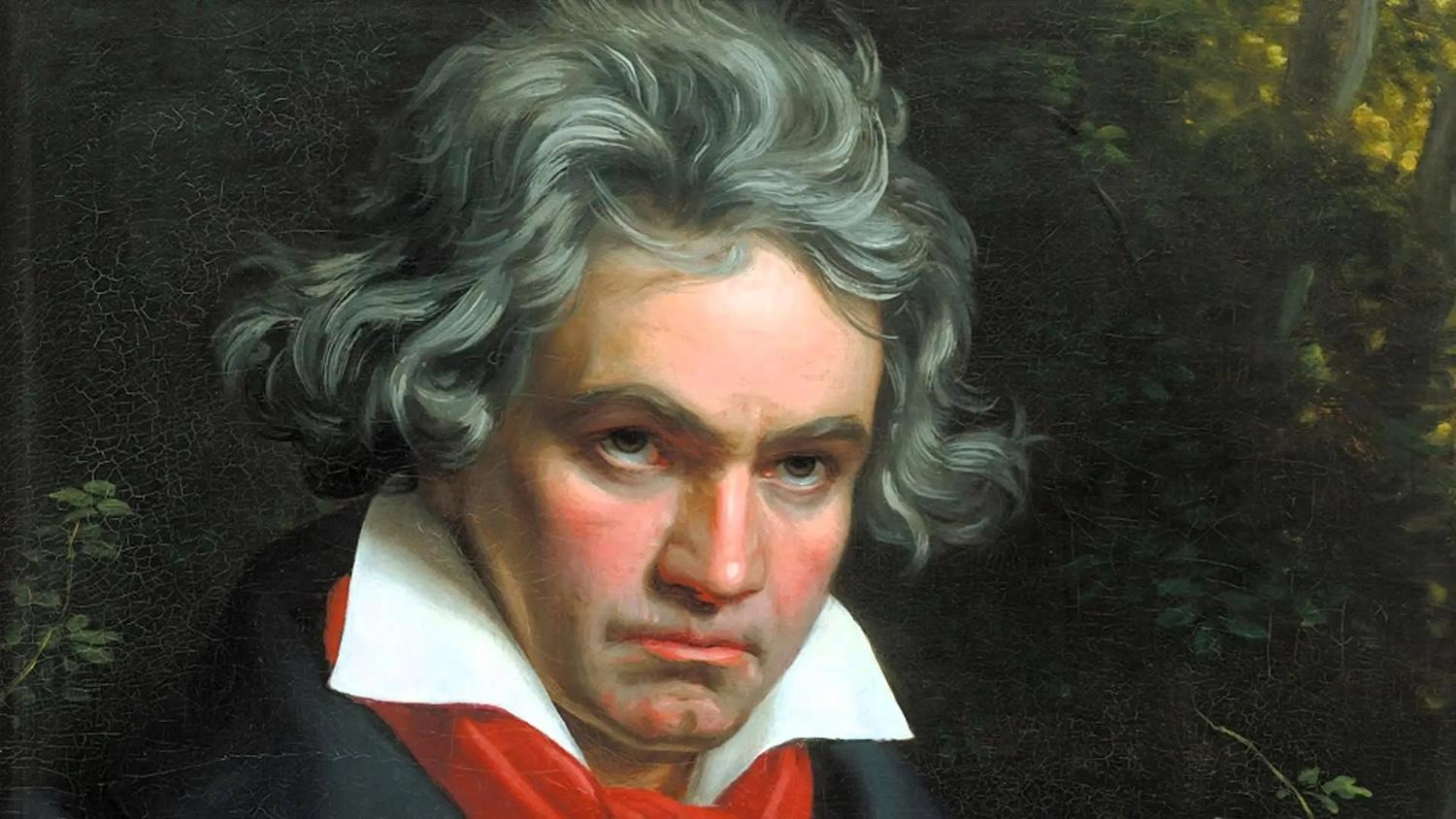 Peinture du portrait de Beethoven. 