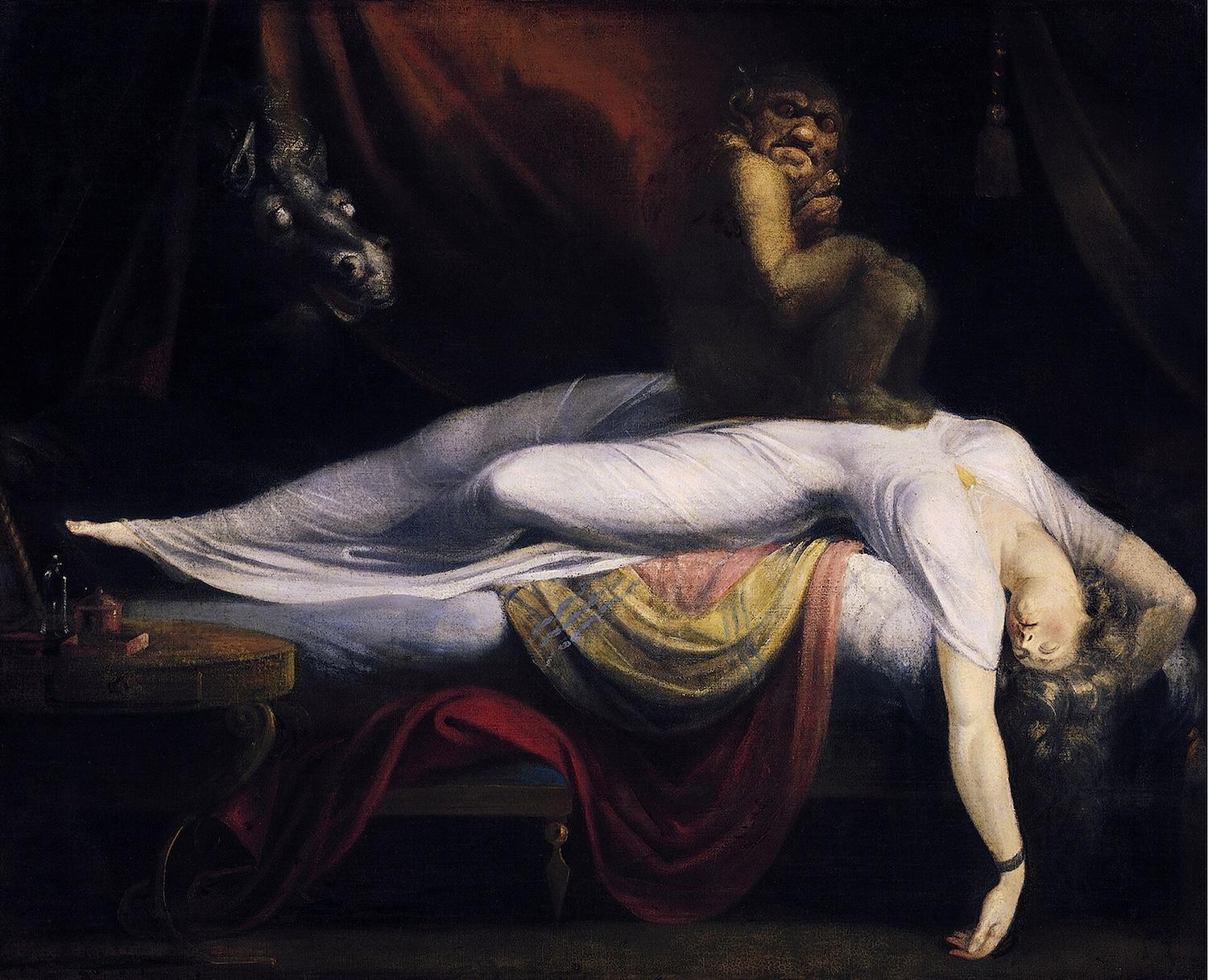 Représentation du tableau "The Nightmare" de Fuseli.