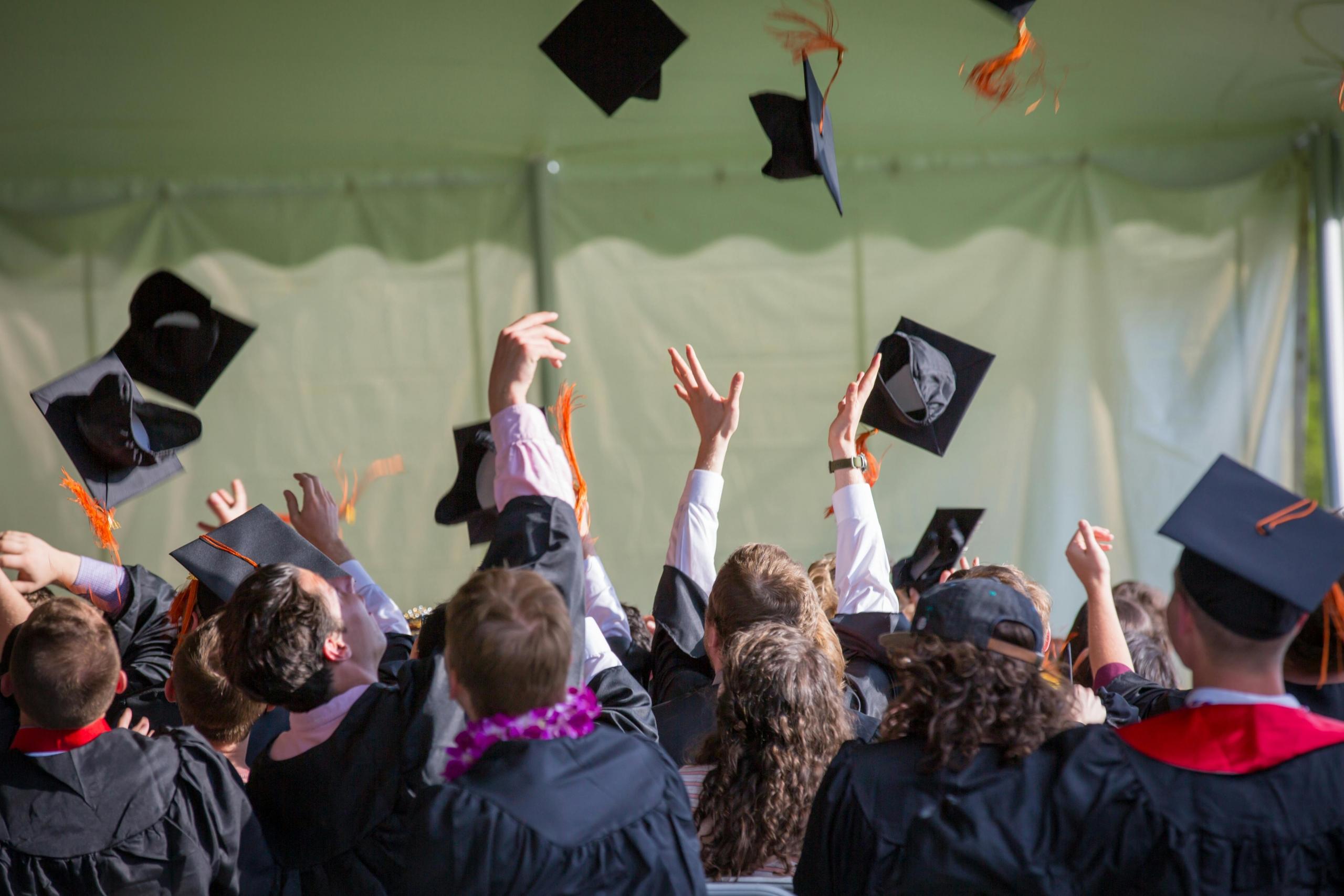 A class of graduating students finishing their law courses