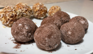 Banana Hazelnut and Chocolate Bliss balls recipe