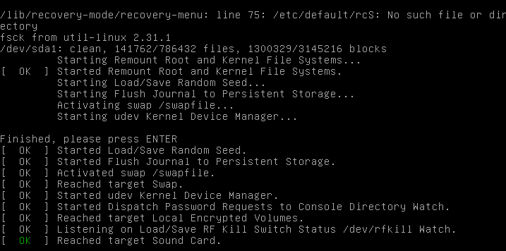 Running fsck Filesystem Check