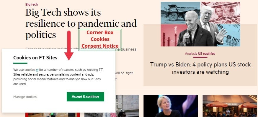 Financial Times Cookie Consent Notice