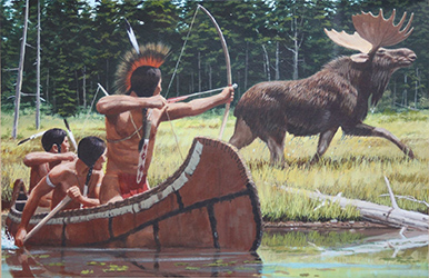 Loinclothed hobby; Obrázek dne - the picture od the day - ’awa rel - Vintage Chippewa Indian Moose Hunt Party