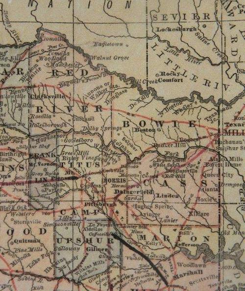 TX - Red River County 1882map