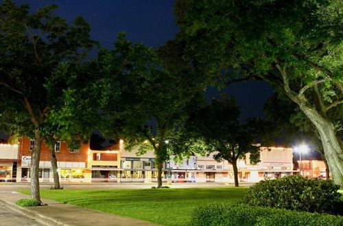 La Grange, TX - town square at  night