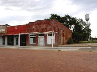 Ralls Tx - Brick Street, Brick Buildings and Water Tower