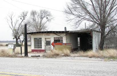 A closed Exxon Station in Wingate Tx