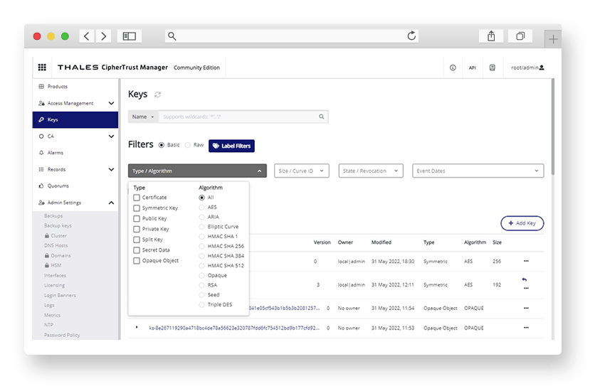 CipherTrust Manager Key Management