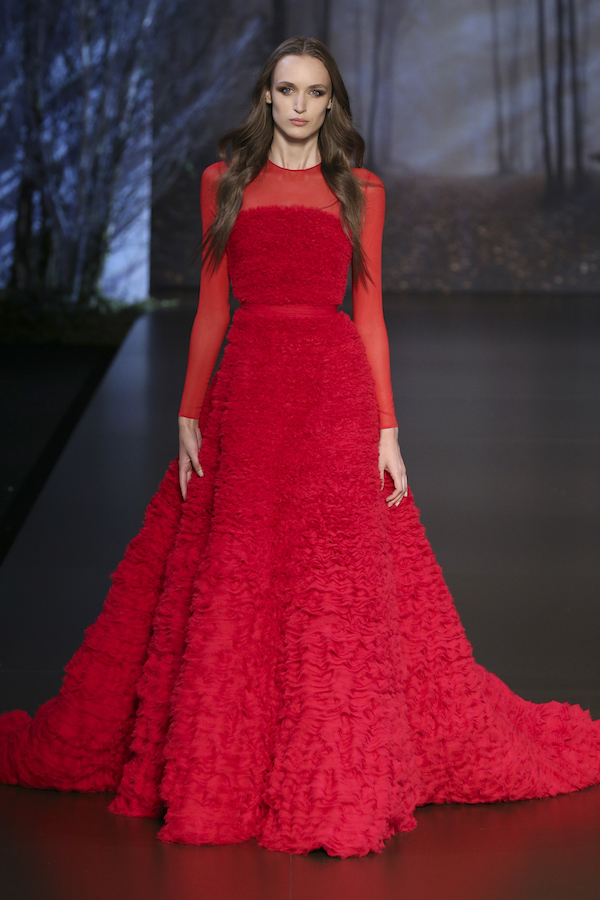 PARIS, FRANCE - JULY 10: A model walks the runway during the Ralph & Russo show as part of Paris Fashion Week - Haute Couture Fall/Winter 2014-2015 at Pavillon Cambon Capucines on July 10, 2014 in Paris, France. (Photo by Richard Bord/Getty Images)