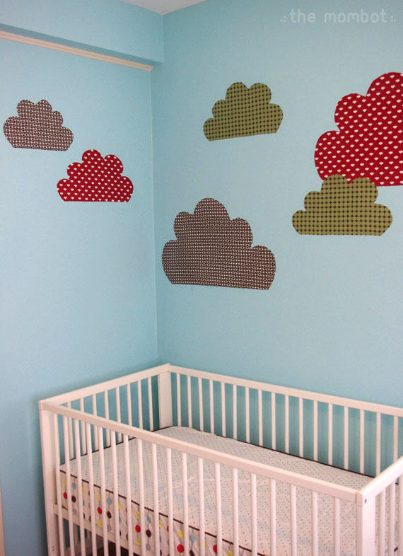 clouds, wall clouds, starched fabric wall decals