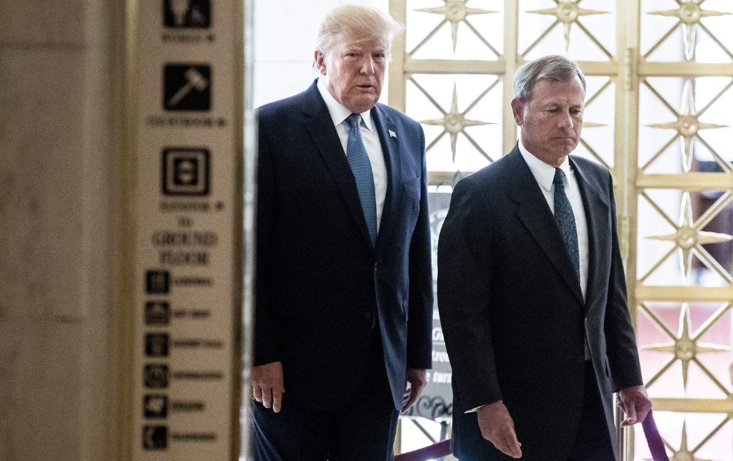 Former president Donald Trump and Chief Justice John Roberts.