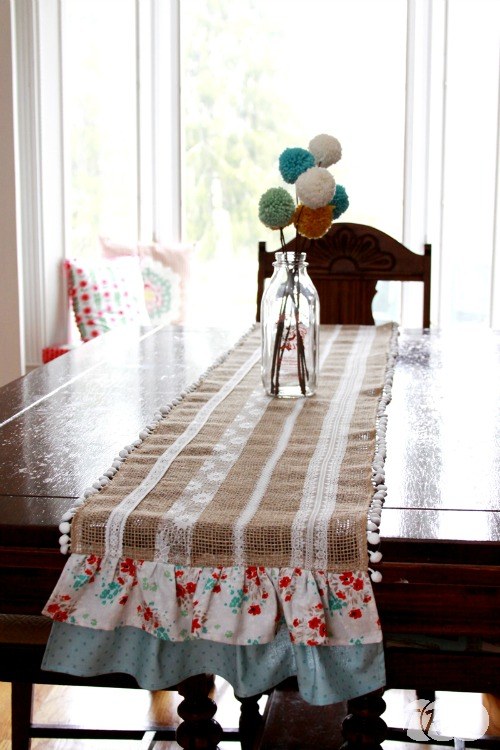 Burlap and Lace Table Runner - The Ribbon Retreat Blog