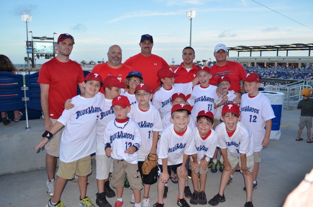 A fine finish to a great baseball season. Our youngest son's baseball team celebrated with the Pensacola Blue Wahoos.