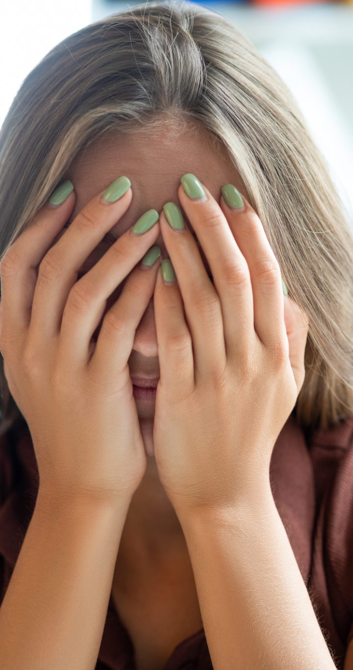 Woman receiving bad news