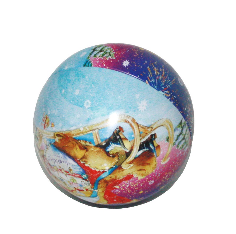 custom metal Christmas ball tin