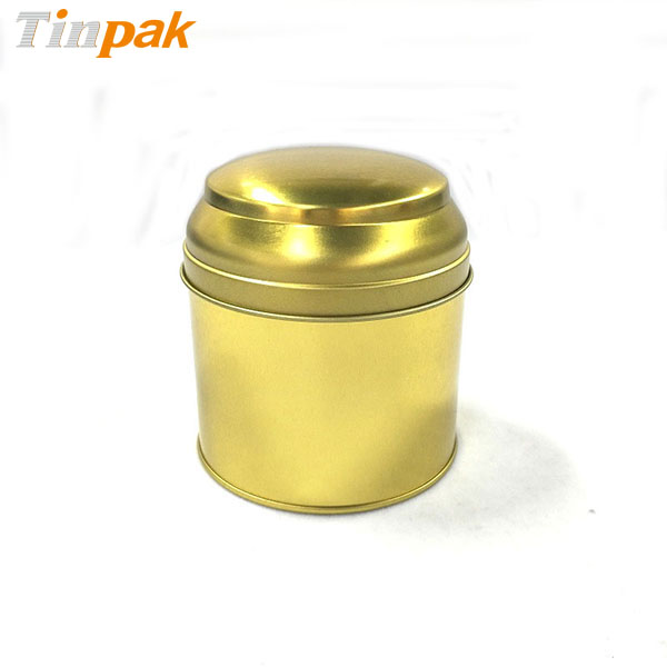 8 oz Gold tin Candle Container with Dombed Lids