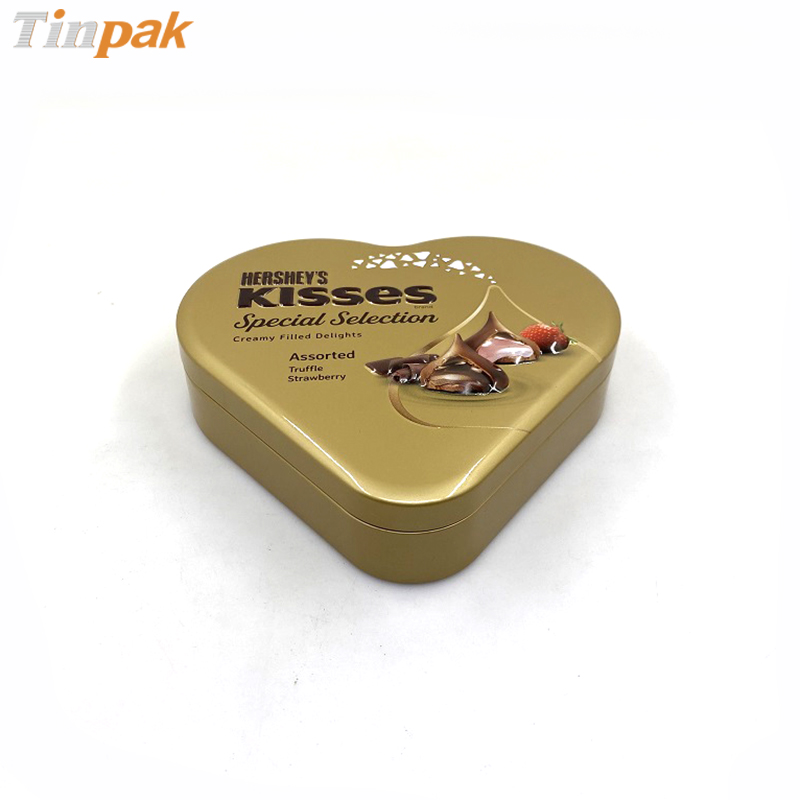 Custon printing heart shape chocolate tin boxes