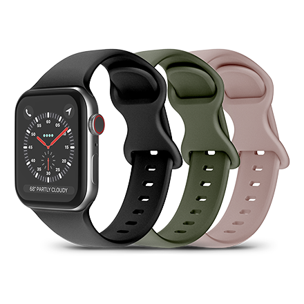PureGear PureGear Silicone Watch Bands 3-Pack for Apple Watch, 38/40/41mm