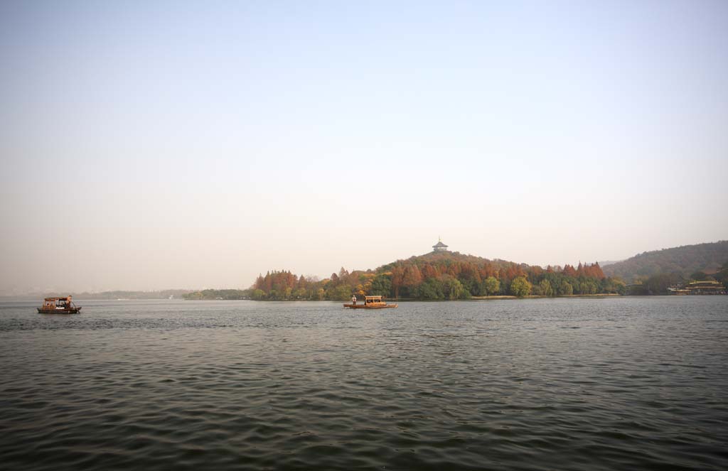 photo, la matière, libre, aménage, décrivez, photo de la réserve,Xi-hu lac, bateau, Saiko, tour maximum, Feuilles colorées