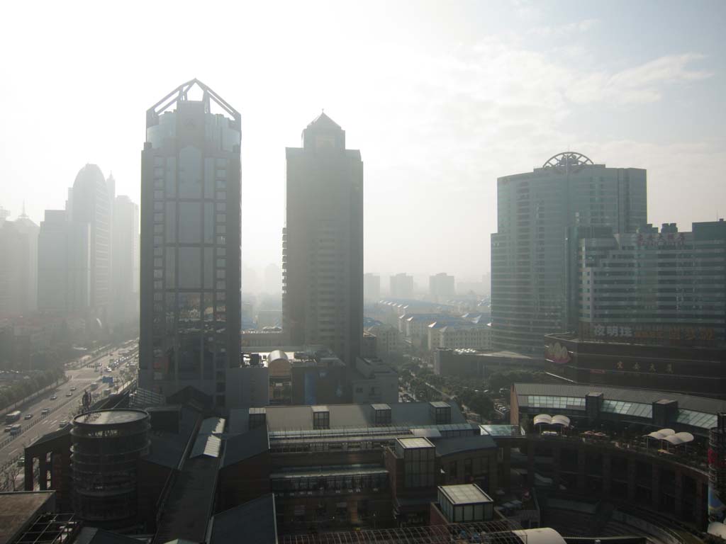 Foto, materieel, vrij, landschap, schilderstuk, bevoorraden foto,De Ura naar het oosten, Hoogbouw, Smog, Straat, Winkelcentrum