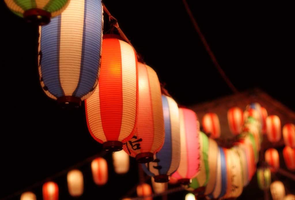 photo, la matière, libre, aménage, décrivez, photo de la réserve,Mémoire de soir de l'été, lanterne, , , Bon-odori dansent