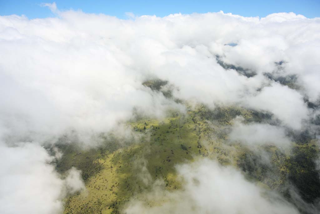 fotografia, materiale, libero il panorama, dipinga, fotografia di scorta,Isola di Hawaii fotografia aerea, nube, foresta, erboso chiaramente, aeroporto