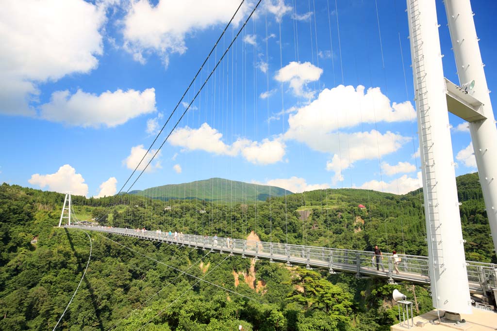 fotografia, materiale, libero il panorama, dipinga, fotografia di scorta,Yume Kuju grande ponte di sospensione, , , , 