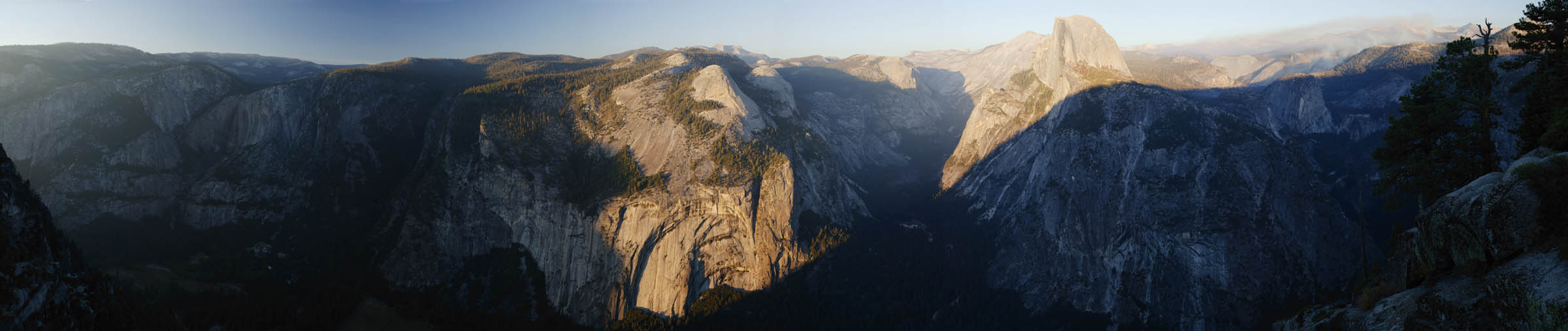 Foto, materiell, befreit, Landschaft, Bild, hat Foto auf Lager,Abend von yosemite-Volleyball, Klippe, Tal, Wald, Panoramcomposition