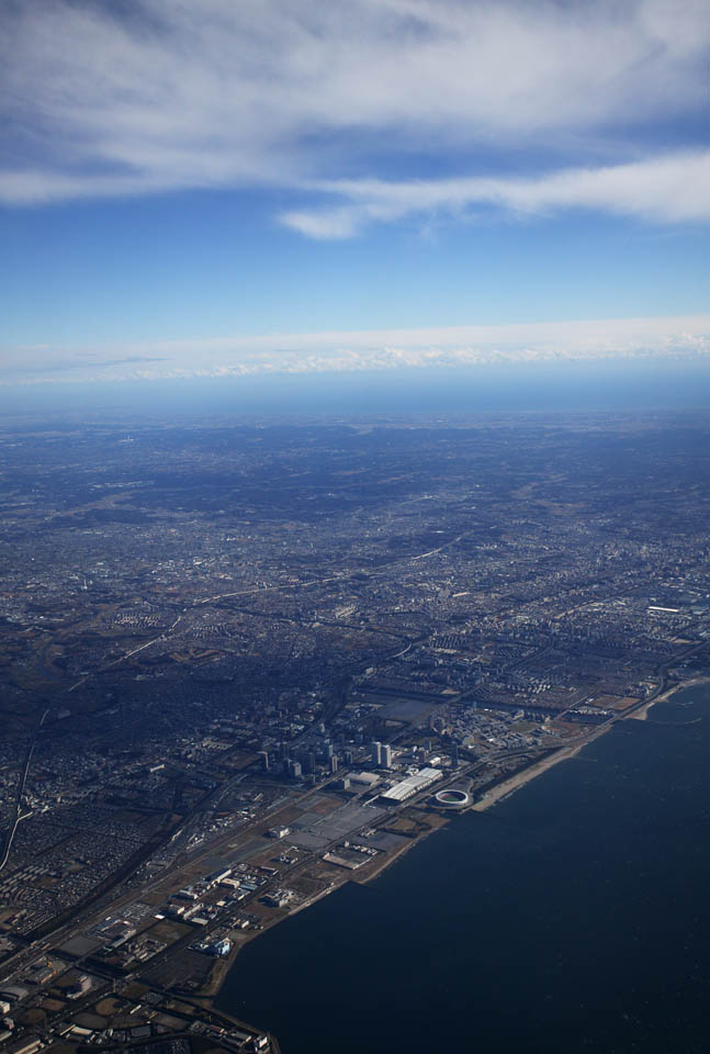 photo,material,free,landscape,picture,stock photo,Creative Commons,The sky of Chiba, building, town, factory, blue sky