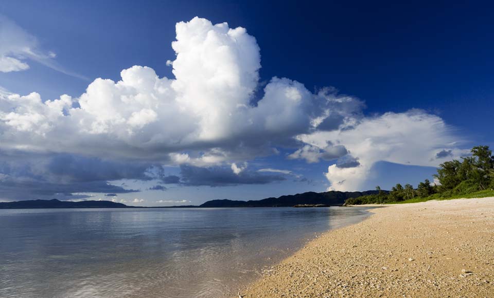 photo, la matière, libre, aménage, décrivez, photo de la réserve,Été d'île Ishigaki-jima, nuage, araignée, plage sablonneuse, ciel bleu