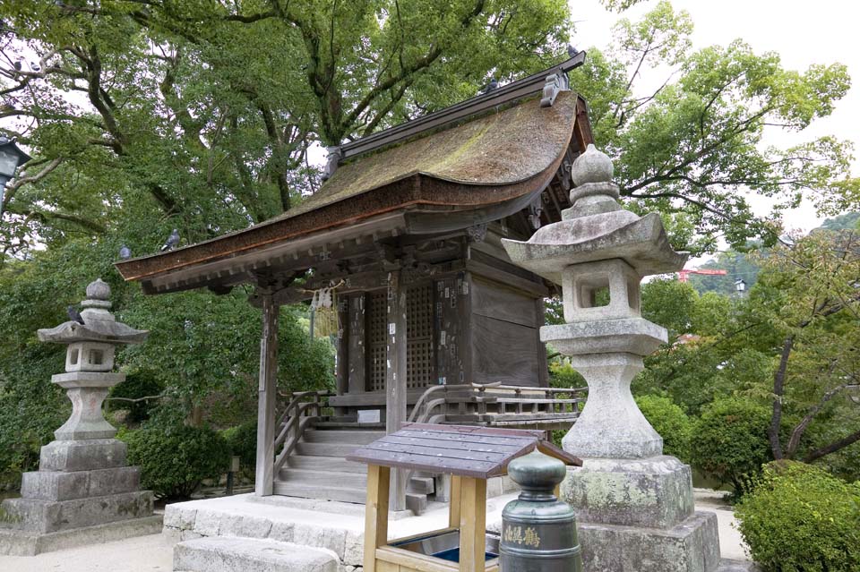 Foto, materiell, befreit, Landschaft, Bild, hat Foto auf Lager,Ein kleiner Schrein, kleiner Schrein, , steinigen Sie Laternenkorb, Japanisch-Stilgebäude