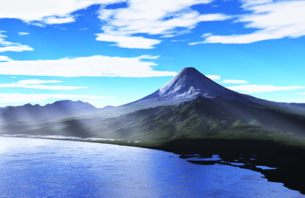 photo,material,free,landscape,picture,stock photo,Creative Commons,5,000m Mt. Fuji, shaft of light, cloud, Fuji, The sea